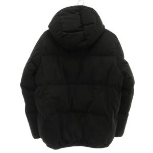 LACOSTE REGULAR FIT ピケダウンジャケット フード ジップアップ ロゴワッペン M 黒 ブラック BH102EL