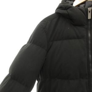 LACOSTE REGULAR FIT ピケダウンジャケット フード ジップアップ ロゴワッペン M 黒 ブラック BH102EL