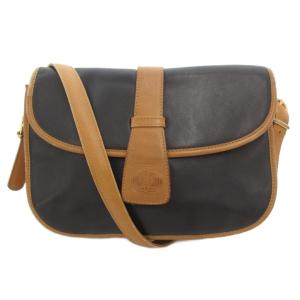 オールド フラップ ショルダーバッグ トリオンフエンボス レザー ブラック ブラウン M06 /UO