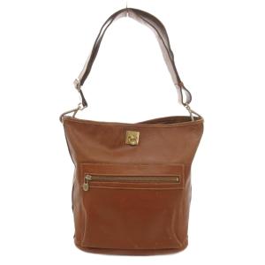 ショルダーバッグ レザー ロゴ ゴールド金具 茶 ブラウン M09 /UO AA