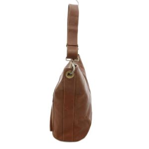 CELINE ショルダーバッグ レザー ロゴ ゴールド金具 茶 ブラウン M09 /UO AA