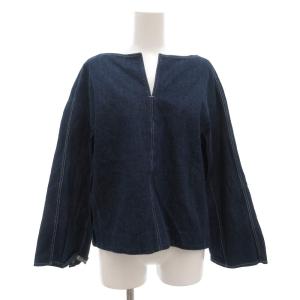 デニムブラウス カットソー 長袖 プルオーバー 36 インディゴブルー /GV