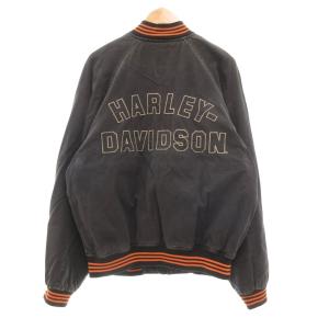 HARLEY DAVIDSON モーターサイクル ジャケット ロゴ刺繍 M ブラック /UO