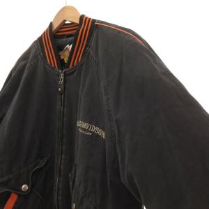 HARLEY DAVIDSON モーターサイクル ジャケット ロゴ刺繍 M ブラック /UO
