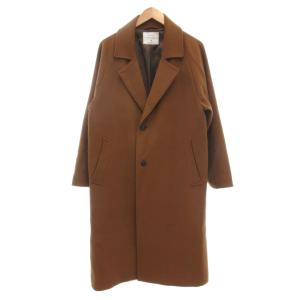any FUTURE MELTON メルトンチェスターコート ロング L 茶 ブラウン /GV