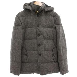 ダウンジャケット フード付 ネックベルト L ウール グレー /GV