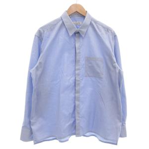 オックスフォードシャツ 長袖 カジュアル 比翼 イタリア製 L 青 ブルー /GV