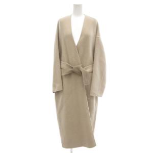 CASH FLEECE ベルテッドロングリバーコート ベージュ系