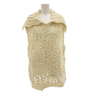 ローゲージニットベスト プルオーバー ウール S ホワイト