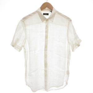 リネンシャツ 半袖 カジュアル M 白 ホワイト /GV