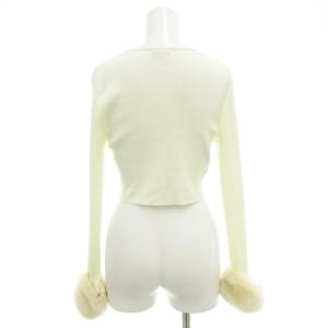 TOCCA BAMBI ボレロ カーディガン 羽織 長袖 ショート丈 フェイクファー付 XS 白 ホワイト KRTOHA0210
