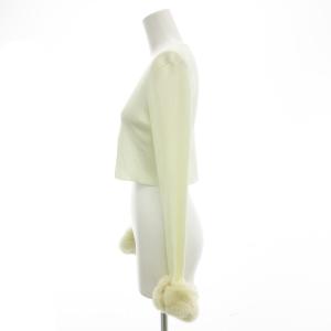 TOCCA BAMBI ボレロ カーディガン 羽織 長袖 ショート丈 フェイクファー付 XS 白 ホワイト KRTOHA0210
