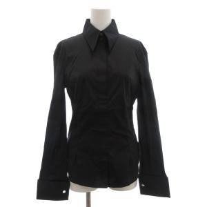 シャツ ブラウス 42 長袖 プルオーバー 黒 ブラック /AE