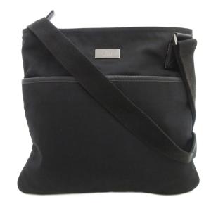 ショルダーバッグ クロスボディ 斜め掛け ロゴプレート ナイロンキャンバス 黒 ブラック 141626