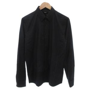 23AW SUITING FLANNEL HUGH BDC BDシャツ ウール S 黒 ブラック ボタンダウンカラー