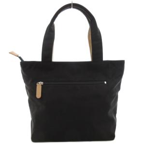 Kitamura トートバッグ 手提げ ロゴ ナイロン ブラック カフェオレ R-0687 15671 /FF