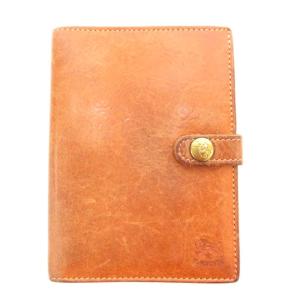 財布 レザー 茶 ブラウン 二つ折り Wホック ロゴ型押し /UO