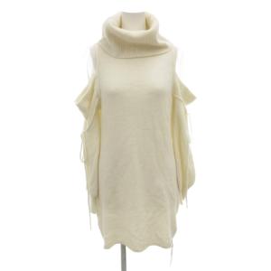 タグ付き 24AW シースルーショルダーミニニットワンピース ウール 長袖 ロング チュール F SWNO245007