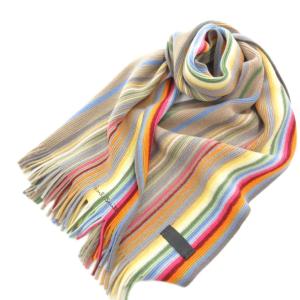 マフラー ストール マルチストライプ グレー系 /FF