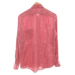 PAUL SMITH リネンシャツ 長袖 カジュアル カフス裏花柄 L 赤 レッド /GV