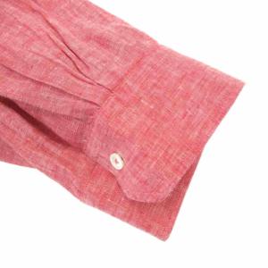 PAUL SMITH リネンシャツ 長袖 カジュアル カフス裏花柄 L 赤 レッド /GV