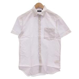 シャツ L ホワイト系 半袖 ボタンダウンカラー ピンドット /UO