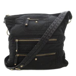 パシュミー ショルダーバッグ 斜め掛け クロスボディ 中綿 ナイロン 黒 ブラック /GV