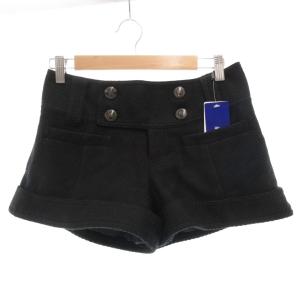 ショートパンツ ウール 38 黒 ブラック ホースロゴボタン FQF55-862-09 /FF