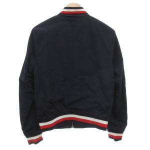 TOMMY HILFIGER リバーシブル ジャケット ブルゾン 革ジャン レザー 44 黒 ブラック 紺 ネイビー ジップアップ /FF