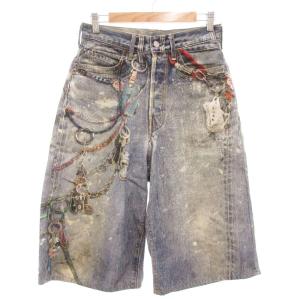 24SS Loose fit shorts トロンプルイユ デニム ハーフパンツ ボタンフライ
