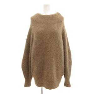 ニット セーター 長袖 チャイニーズラクーン 茶 ブラウン /AE