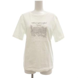 Tシャツ 38 白 ホワイト 半袖 刺繍 ラウンドネック /UO