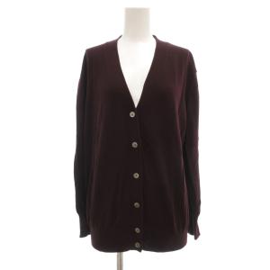 ニットカーディガン ウール 38 ダークパープル Vネック 長袖 /UO