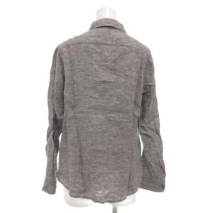 SCAPA シャツ 麻 リネン 38 グレー系 長袖 レギュラーカラー エンブレム刺繍 /UO