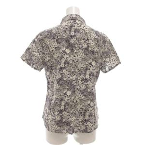 SCAPA シャツ 38 ネイビー ホワイト 花柄 半袖 /UO