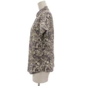 SCAPA シャツ 38 ネイビー ホワイト 花柄 半袖 /UO