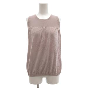 ニット セーター コットン ノースリーブ ピンク /AE