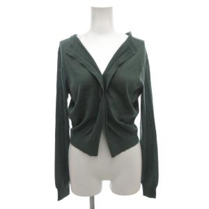 カーディガン ニット カシミヤ 38 緑 グリーン 変形襟 /FF