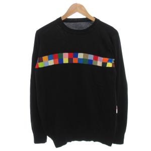 19SS COLOR CHART CREW NECK KNIT ニット セーター 3 黒 ブラック 長袖