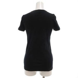 FENDI Tシャツ 38 黒 ブラック 半袖 ラウンドネック ロゴプレート /UO