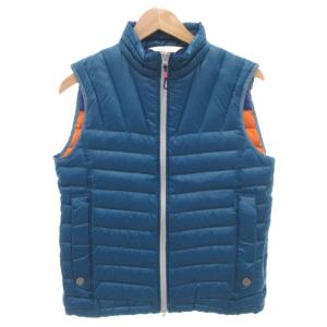 ダウンベスト M 青 ブルー スタンドカラー ジップアップ /FF
