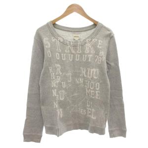 Tシャツ ロンT M 長袖 サーマル プリント グレー /AE