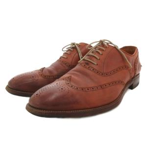 Bel Homme 745 ブローグシューズ ドレス ビジネス レザー ウイングチップ 26.5 茶 ブラウン