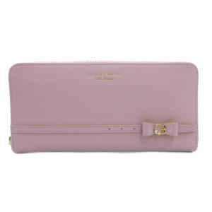 プチチョイス Petit Choice リボンビジューベルトラウンドジップ長財布 ウォレット ロゴ レザー