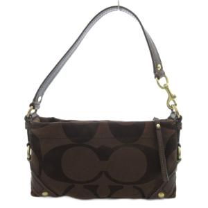 ショルダーバッグ 肩掛け 茶 ブラウン シグネチャー柄 キャンバス 10730 /FF