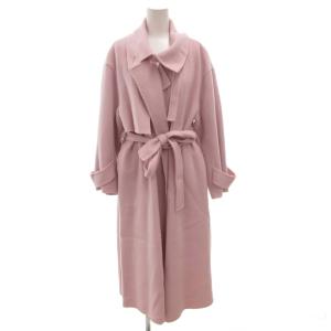 22AW ウールカシミアトレンチリバーコート ロング 0 ピンク /FF