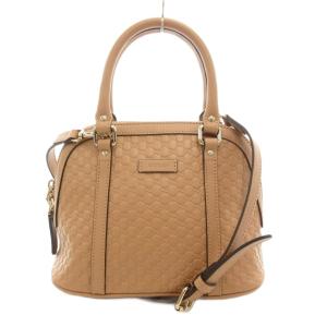 マイクログッチシマ ハンドバッグ 2WAY GG型押し レザー 449654