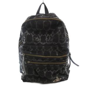 リュックサック オーブ 総柄 ナイロン ブラック