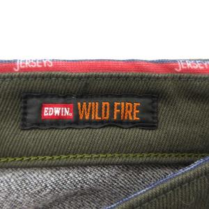 EDWIN JERSEYS WILD FIRE パンツ スラックス L 裏起毛 ストレッチ カーキ /AE