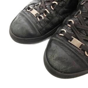 BALENCIAGA アリーナ スニーカー シューズ ハイカット レザー 41 黒 ブラック /FF